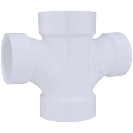 Charlotte Pipe And Foundry 2 In. X 1-1/2 In. Reducing Double Sanitary PVC Tee PVC 00429  0600HA